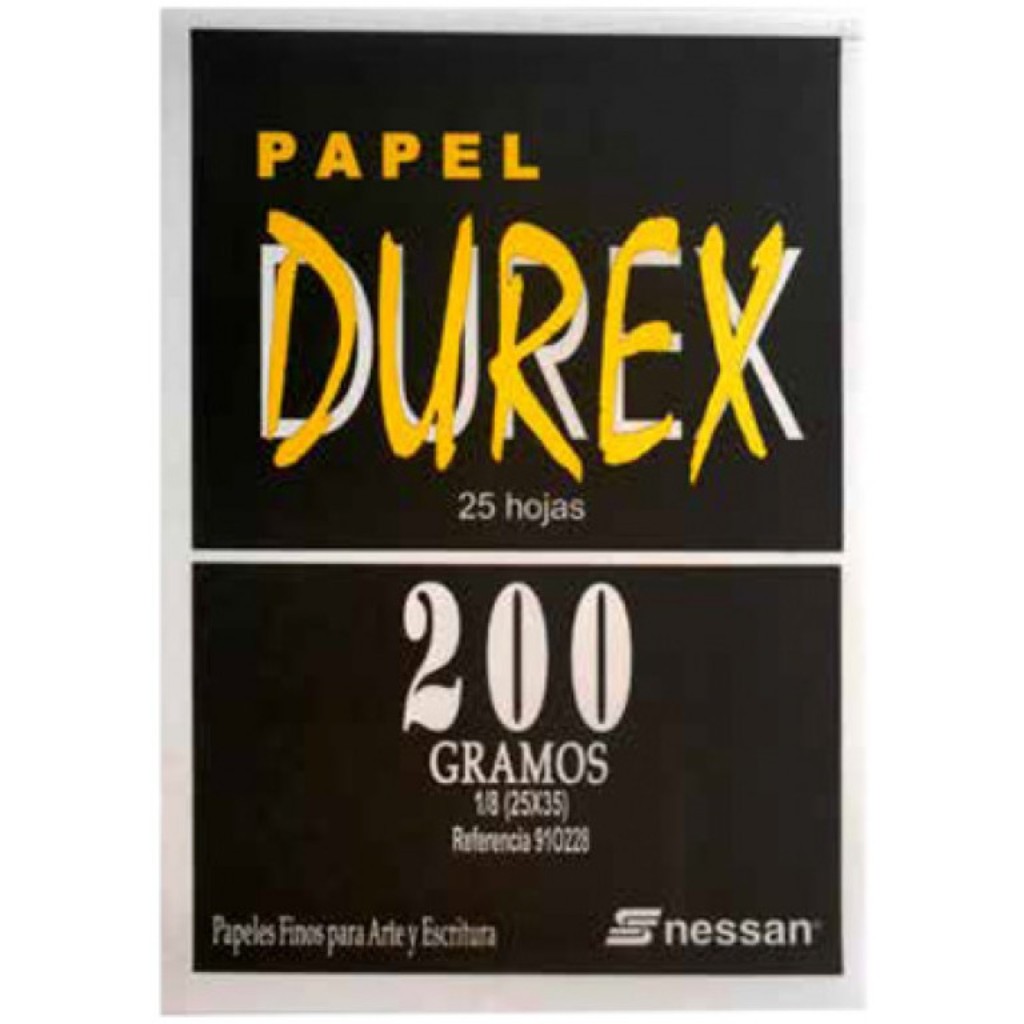CARTULINA DUREX 200GRS 1/8 X25H NESSAN    _1